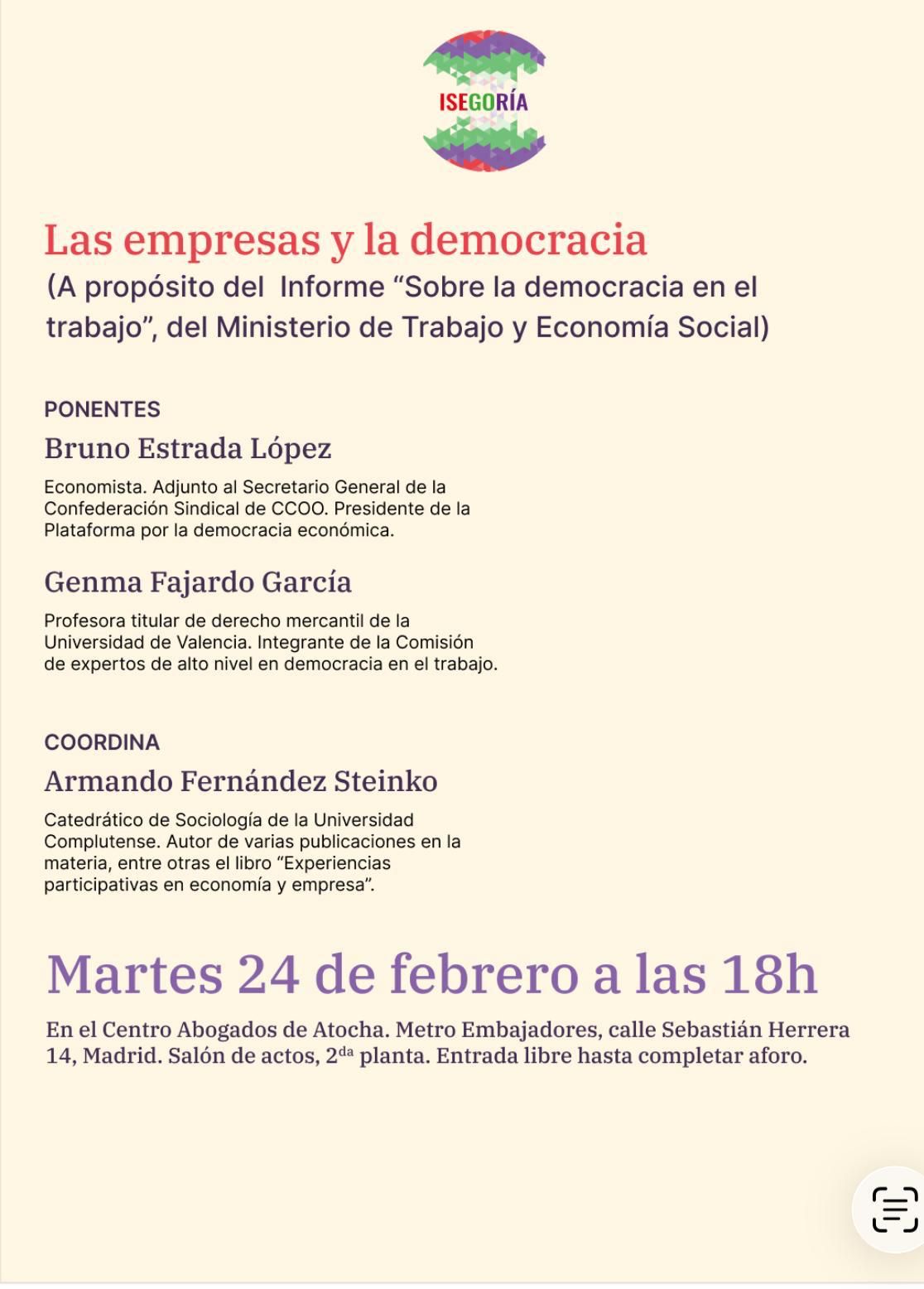 JORNADA: Las empresas y la democracia